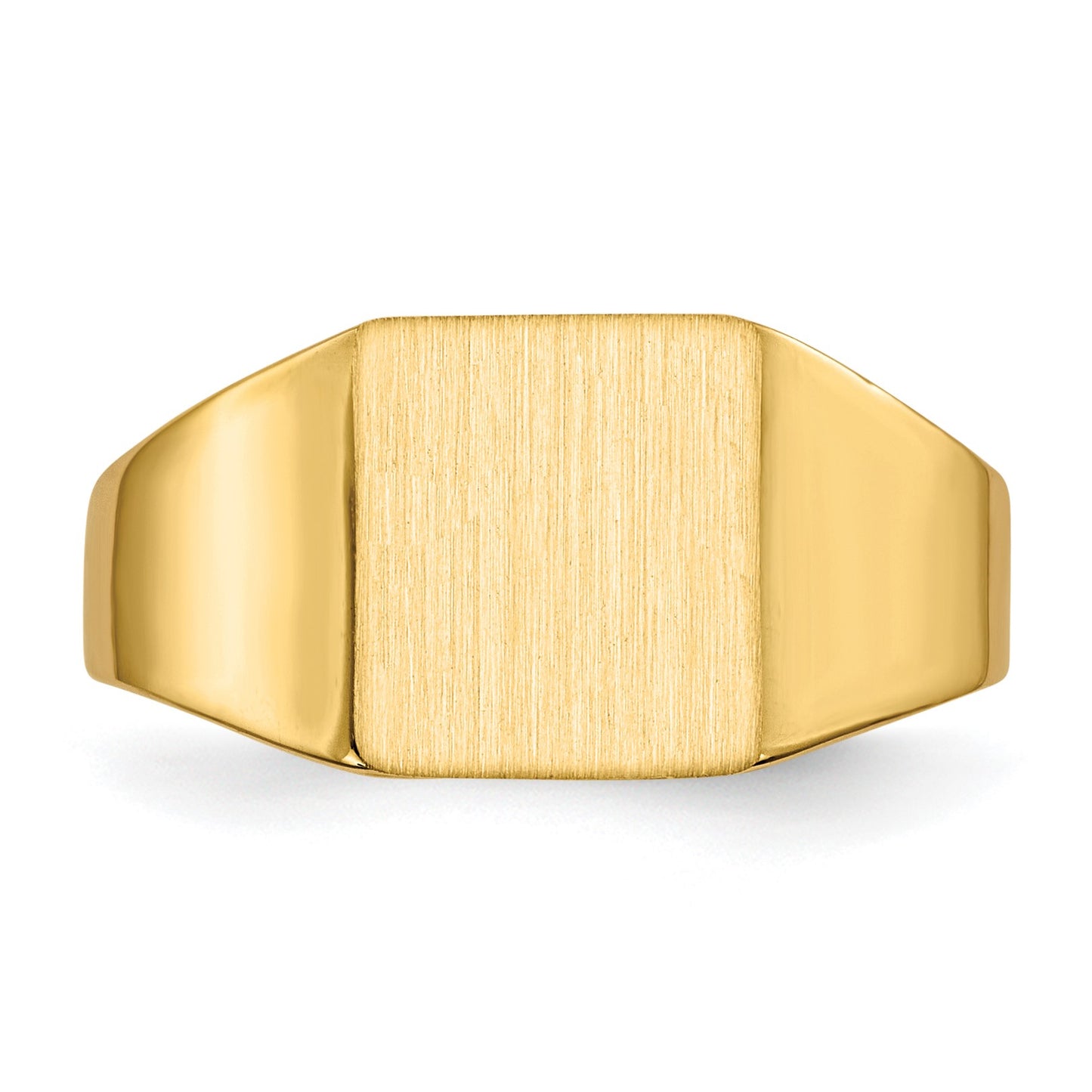 14k 8.5x9.0mm Square Closed Back Signet Ring