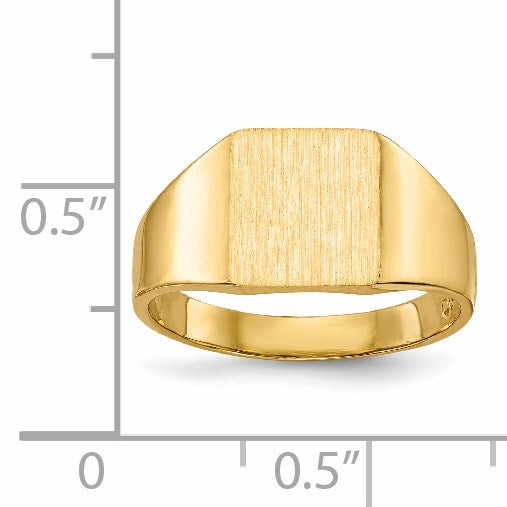 14k 8.5x9.0mm Square Closed Back Signet Ring