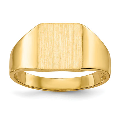 14k 8.5x9.0mm Square Closed Back Signet Ring