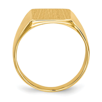 14k 11.0x11.5mm Square Closed Back Signet Ring