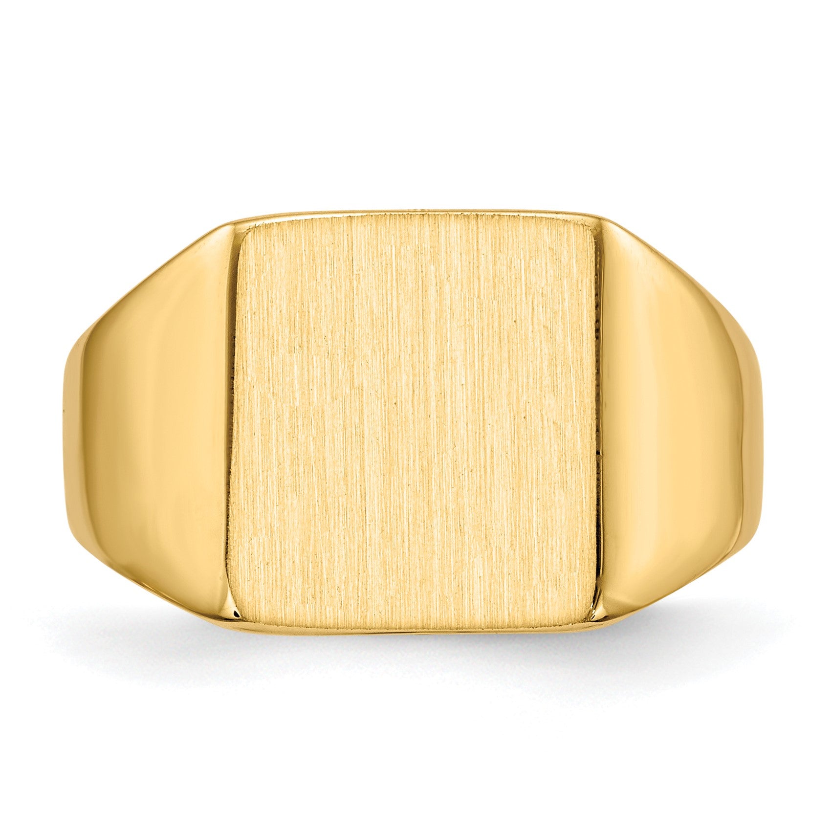 14k 11.0x11.5mm Square Closed Back Signet Ring