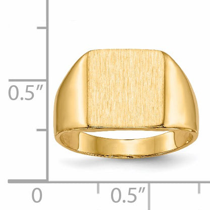 14k 11.0x11.5mm Square Closed Back Signet Ring