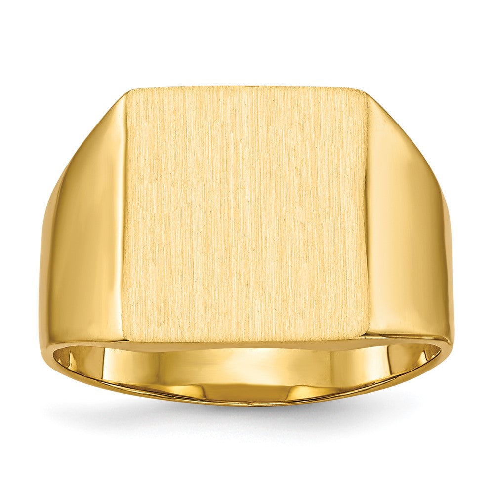 14k 13.0x12.0mm Closed Back Mens Signet Ring