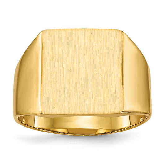 14k 13.0x12.0mm Closed Back Mens Signet Ring