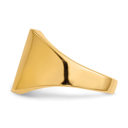 14k 13.5x15.0mm Rectangle Closed Back Mens Signet Ring