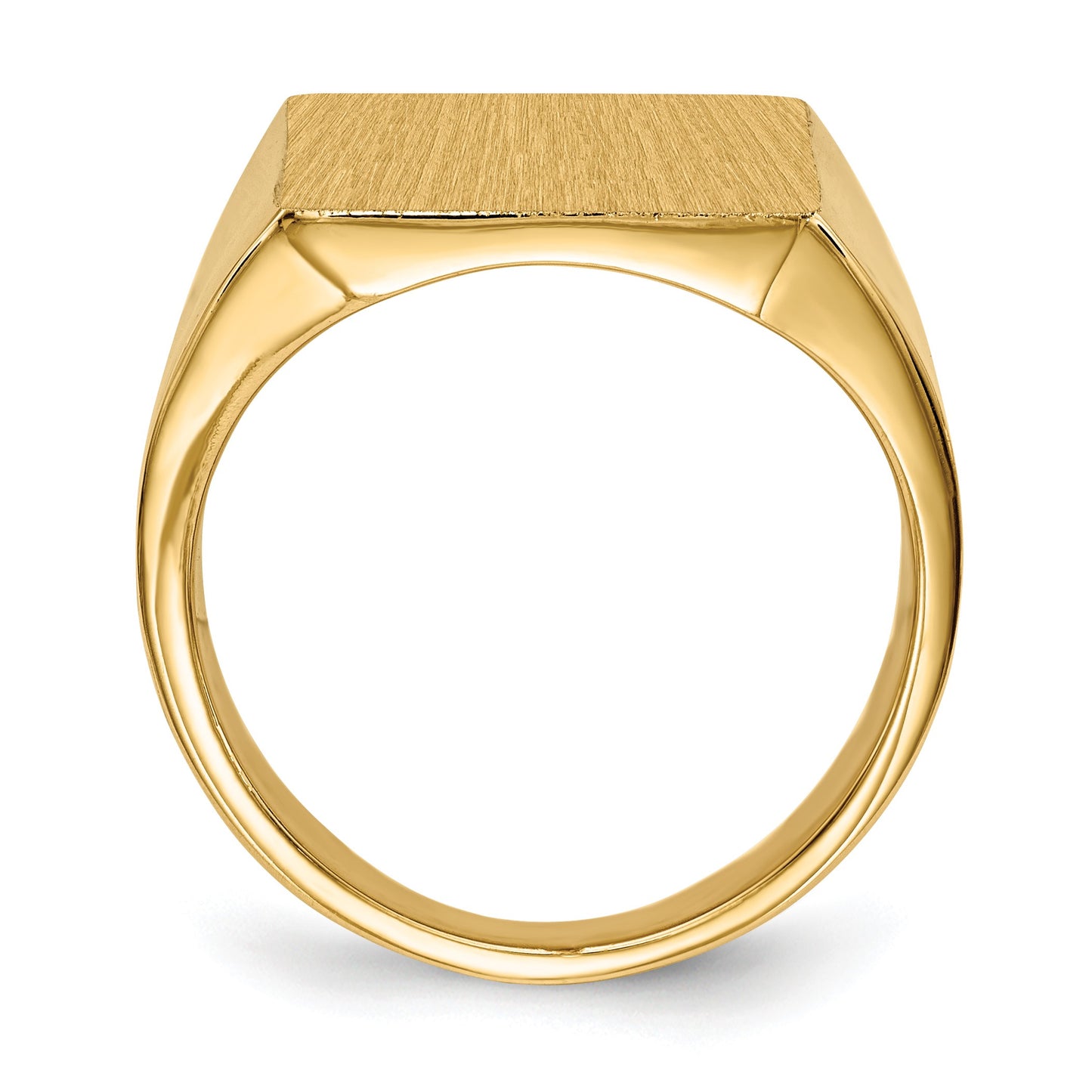 14k 15.0x17.0.0mm Rectangle Closed Back Mens Signet Ring
