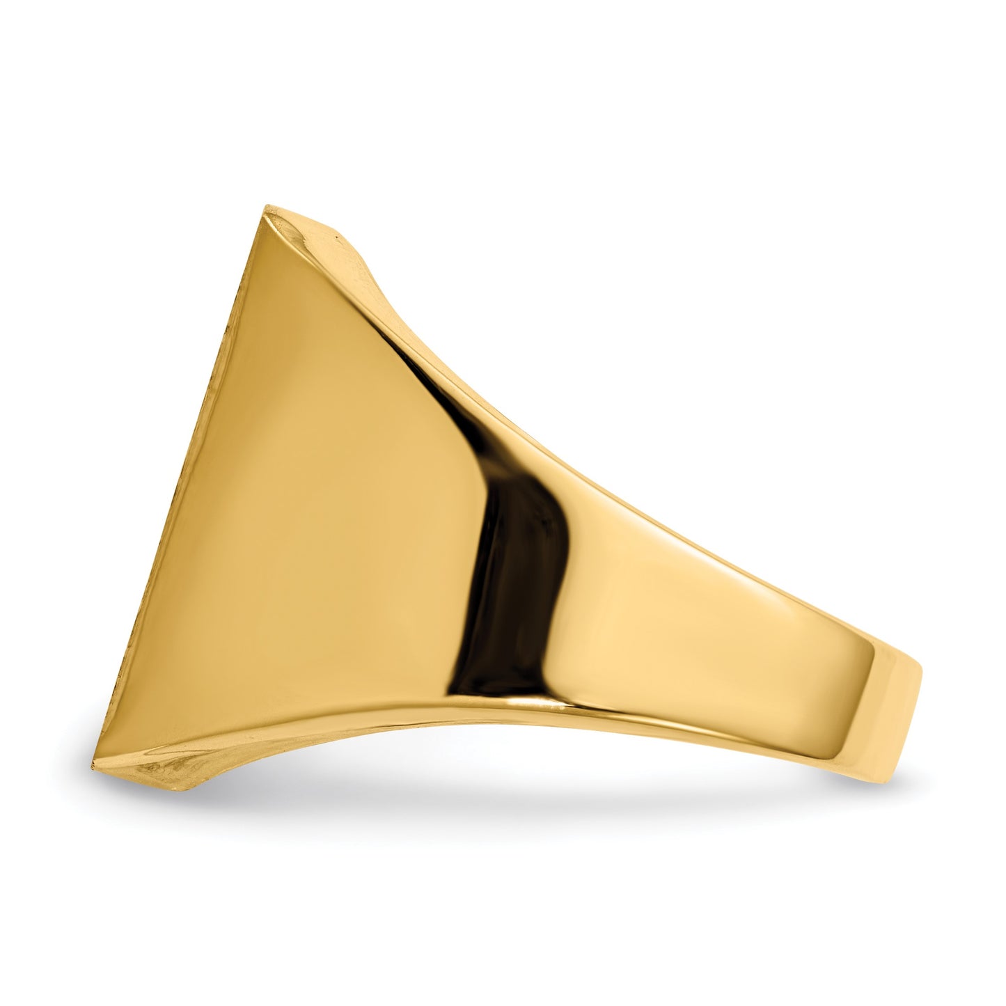 14k 15.0x17.0.0mm Rectangle Closed Back Mens Signet Ring