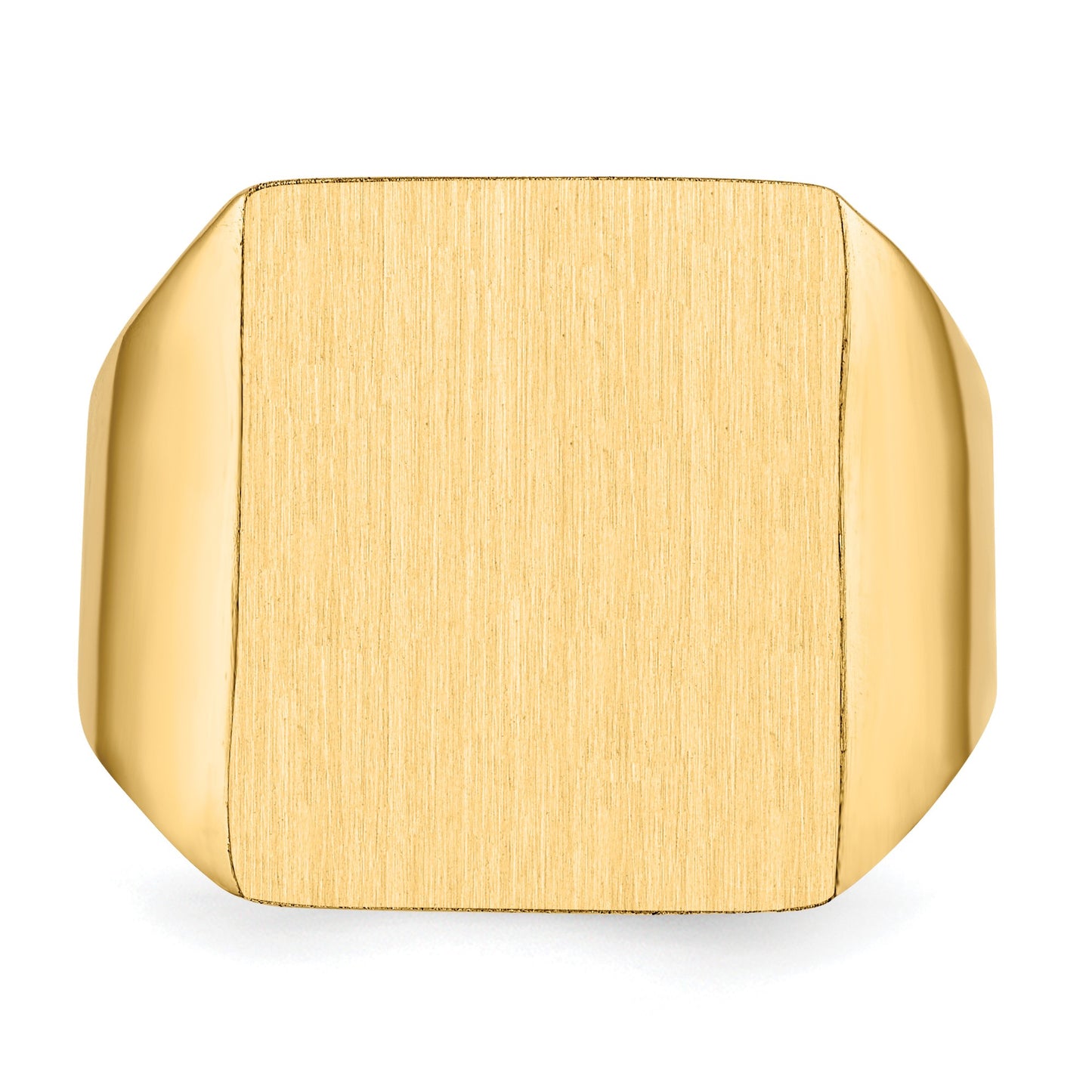 14k 15.0x17.0.0mm Rectangle Closed Back Mens Signet Ring