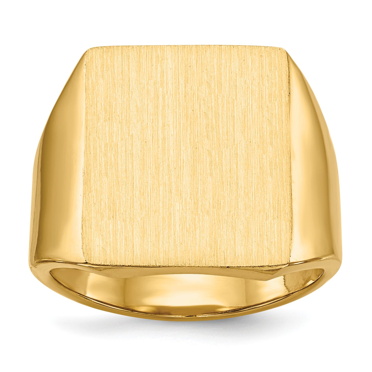 14k 15.0x17.0.0mm Rectangle Closed Back Mens Signet Ring