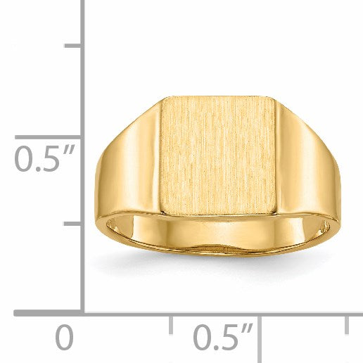 14k 8.5x9.0mm Square Open Back Signet Ring
