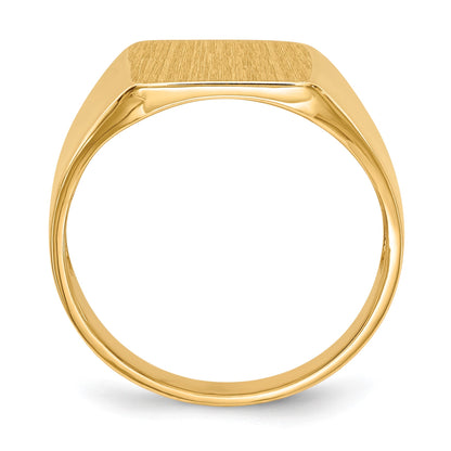 14k 11.0x11.5mm Square Open Back Signet Ring