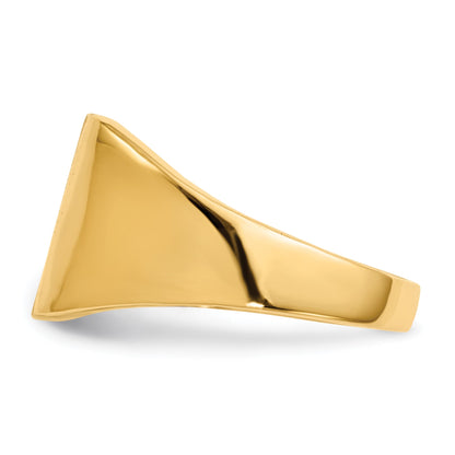 14k 11.0x11.5mm Square Open Back Signet Ring