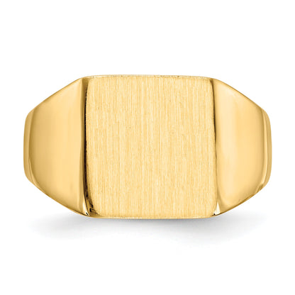 14k 11.0x11.5mm Square Open Back Signet Ring
