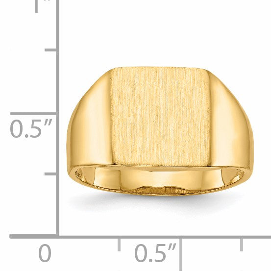 14k 11.0x11.5mm Square Open Back Signet Ring