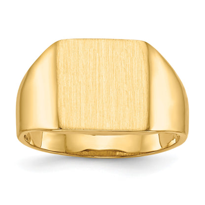 14k 11.0x11.5mm Square Open Back Signet Ring