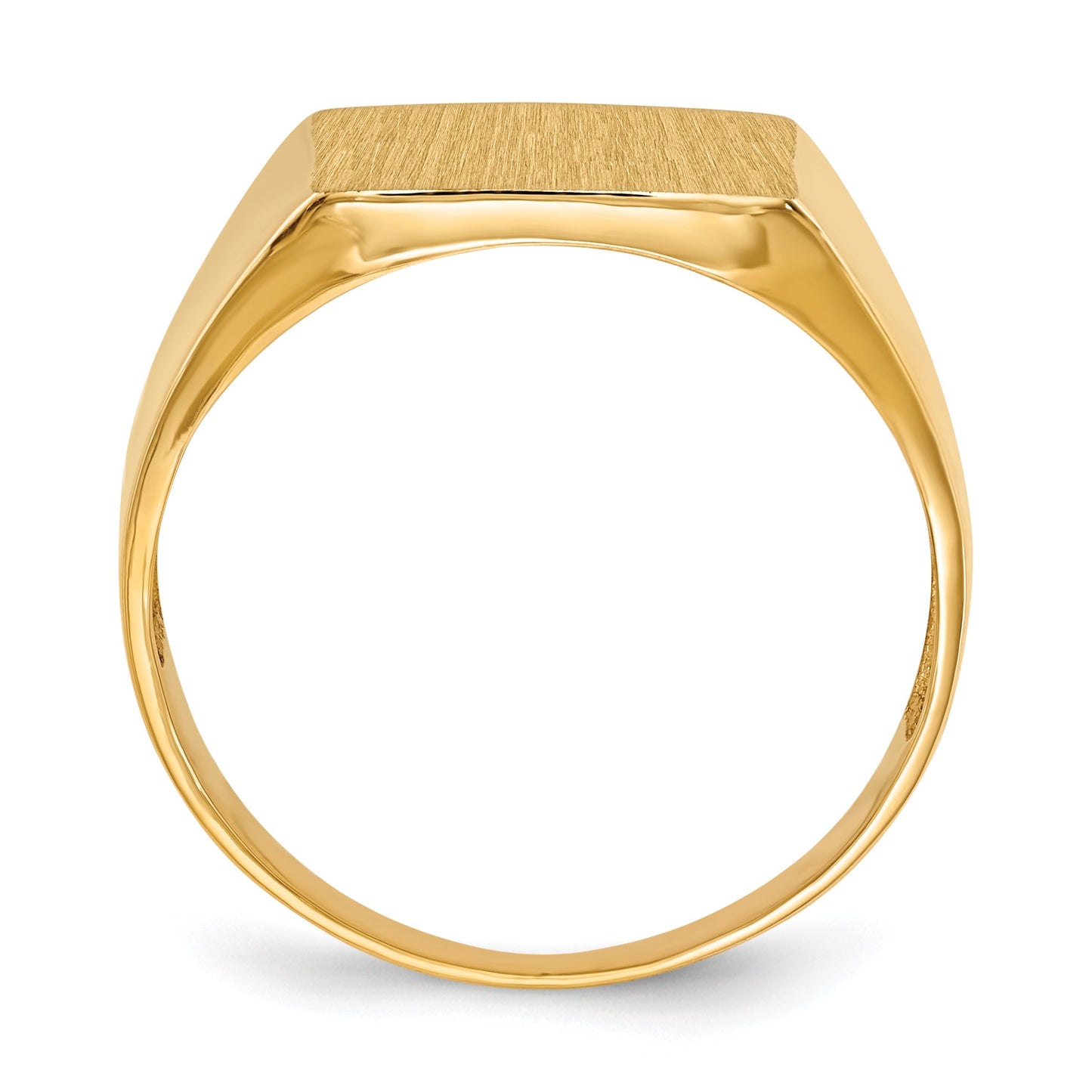 14k 13.0x13.0mm Square Open Back Mens Signet Ring