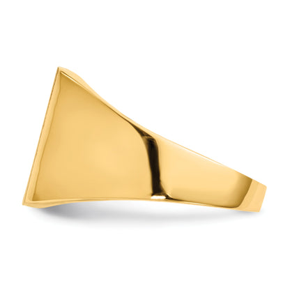 14k 13.0x13.0mm Square Open Back Mens Signet Ring