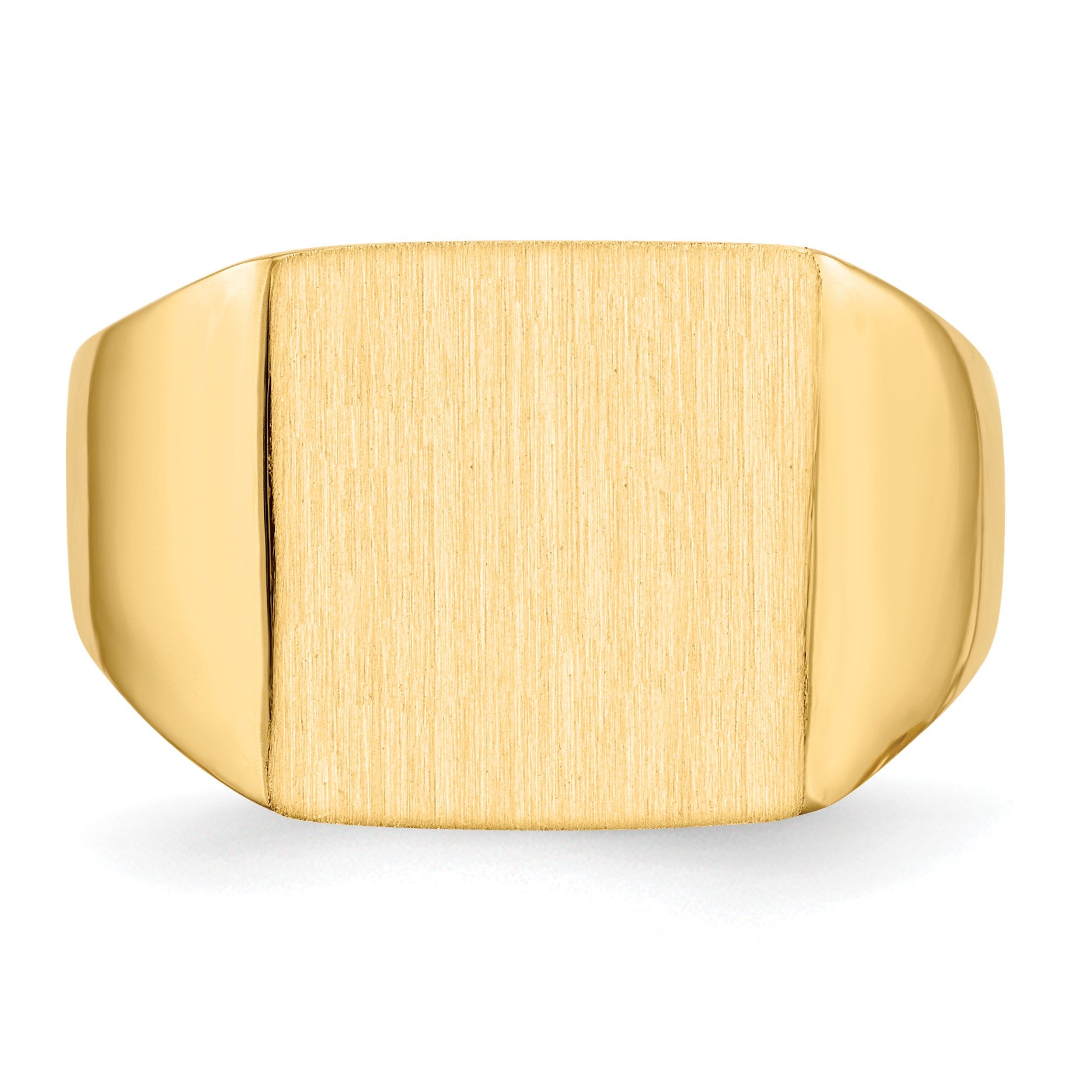 14k 13.0x13.0mm Square Open Back Mens Signet Ring
