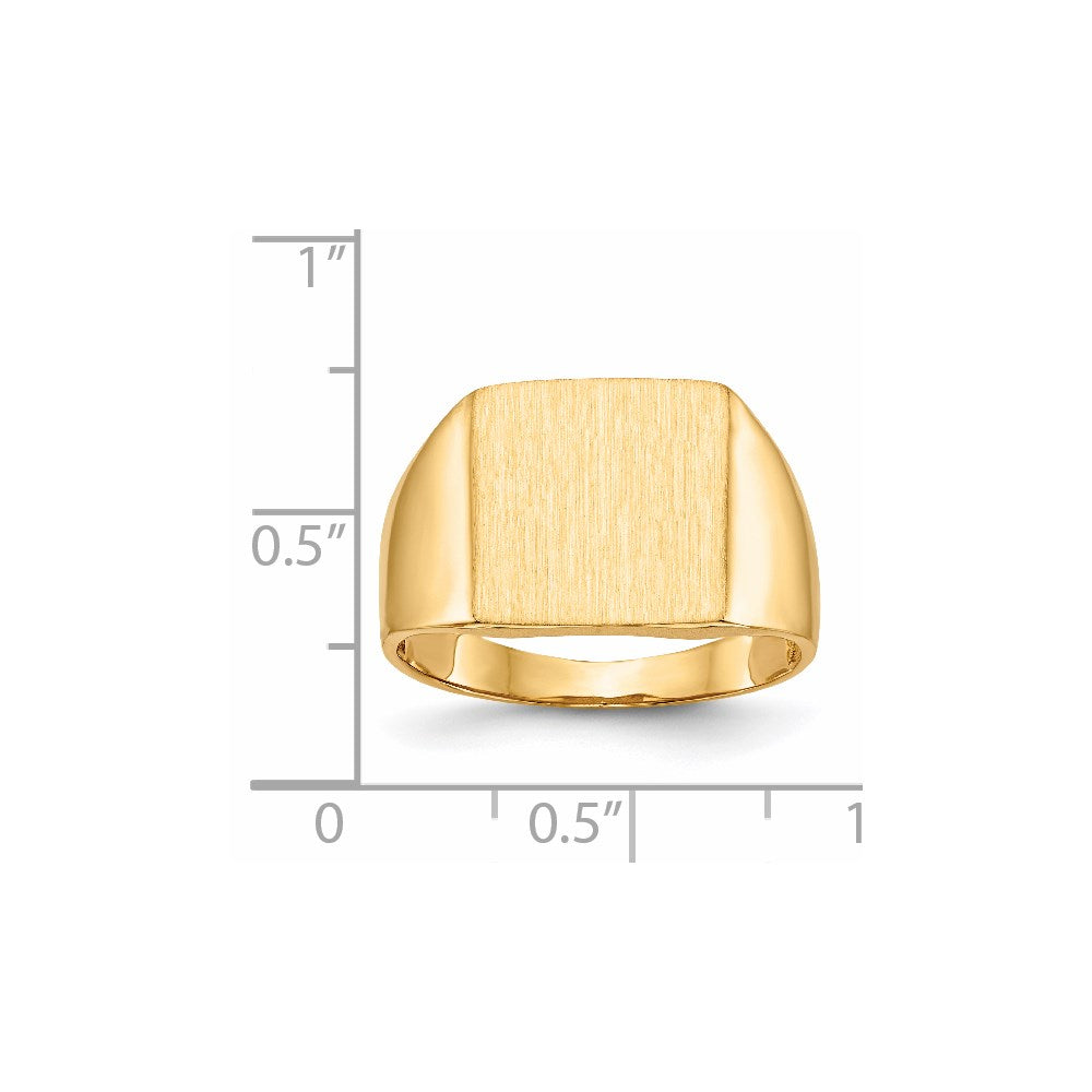 14k 13.0x13.0mm Open Back Men's Signet Ring