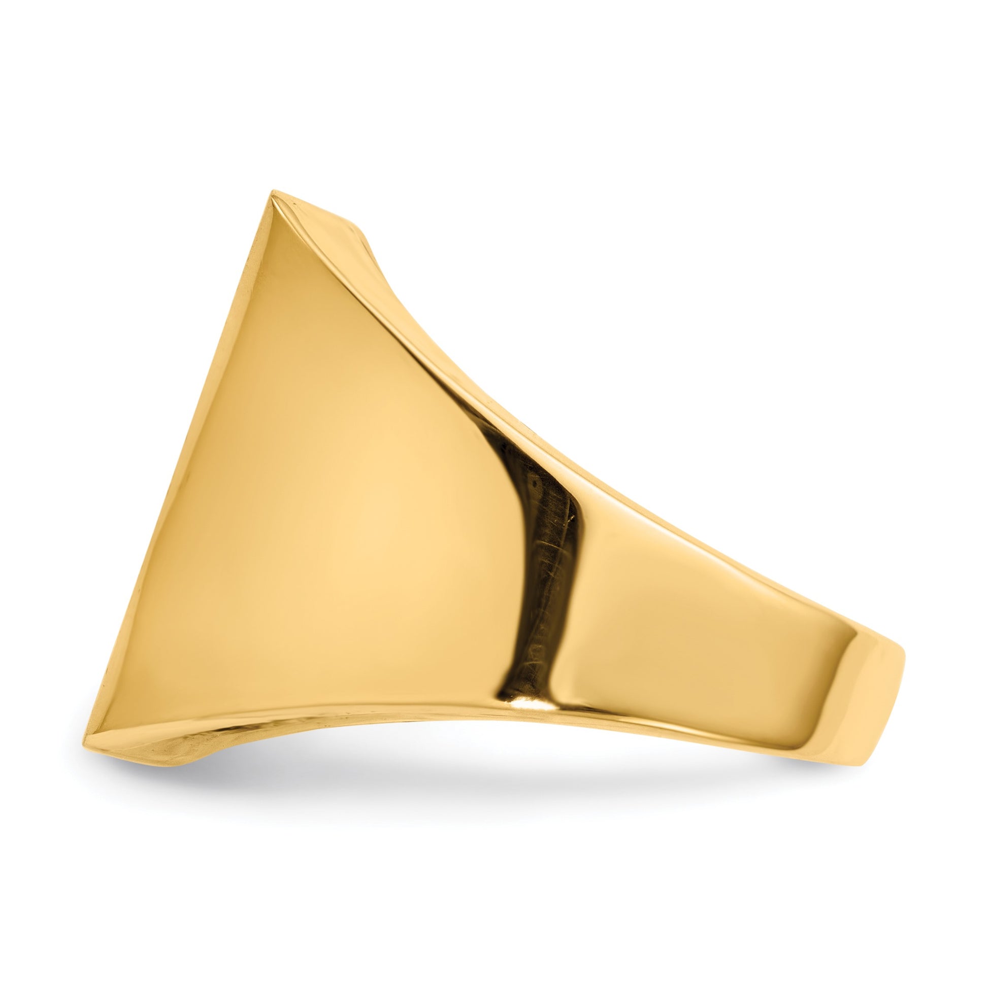 14k 15.5x17.5mm Rectangle Open Back Mens Signet Ring