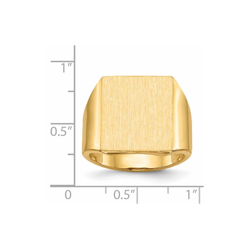 14k 17.5x15.5mm Open Back Mens Signet Ring