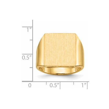 14k 17.5x15.5mm Open Back Mens Signet Ring