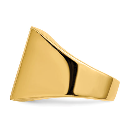 14k 16.5x17.5mm Rectangle Open Back Mens Signet Ring
