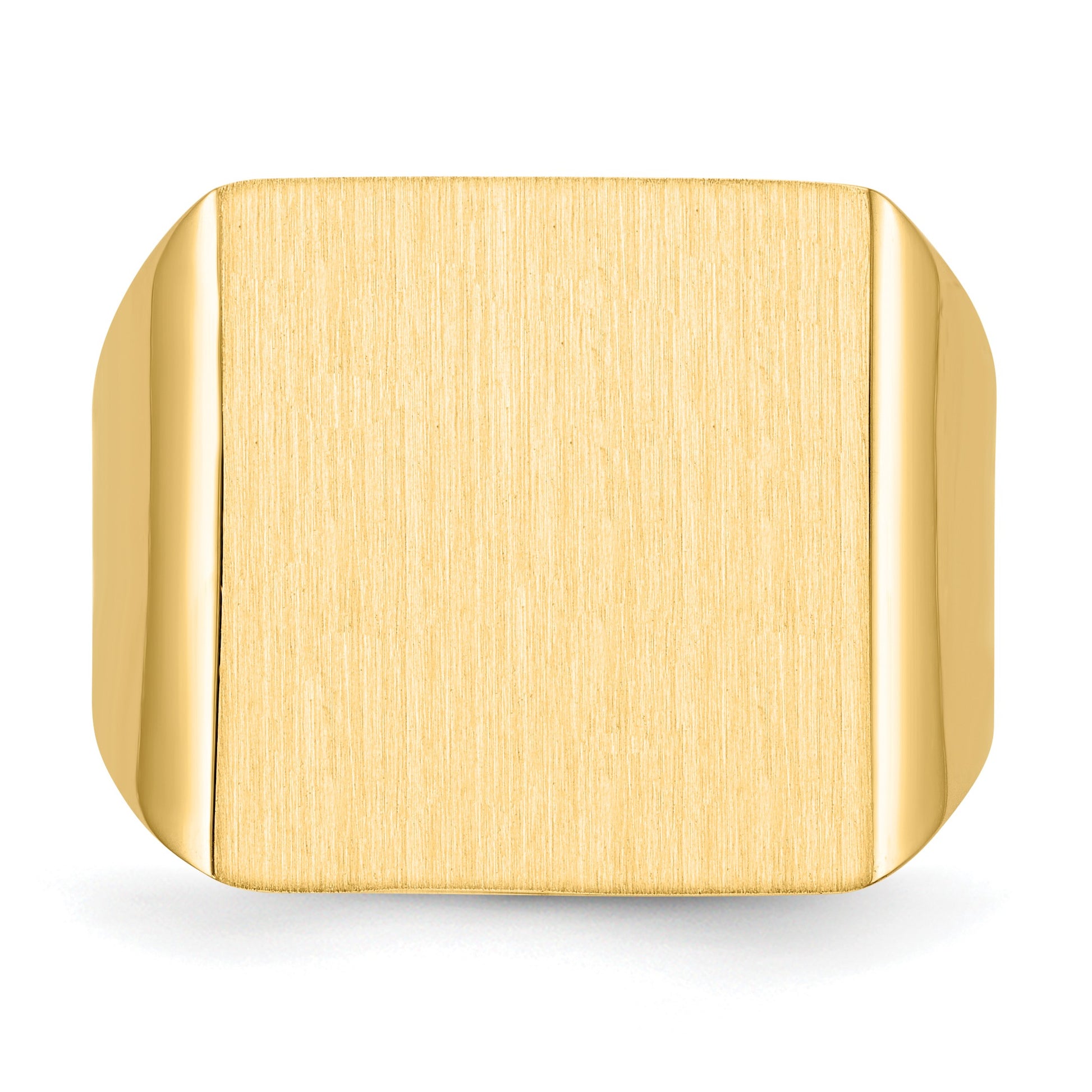 14k 16.5x17.5mm Rectangle Open Back Mens Signet Ring