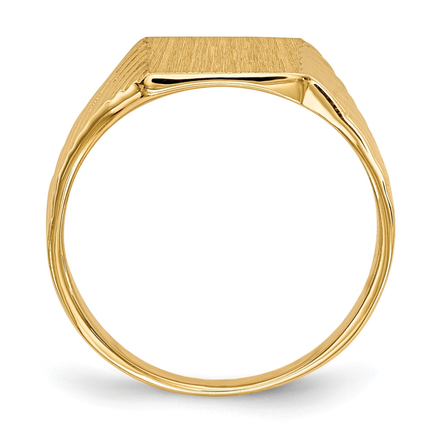 14k 8.0x9.5mm Rectangle Closed Back Signet Ring