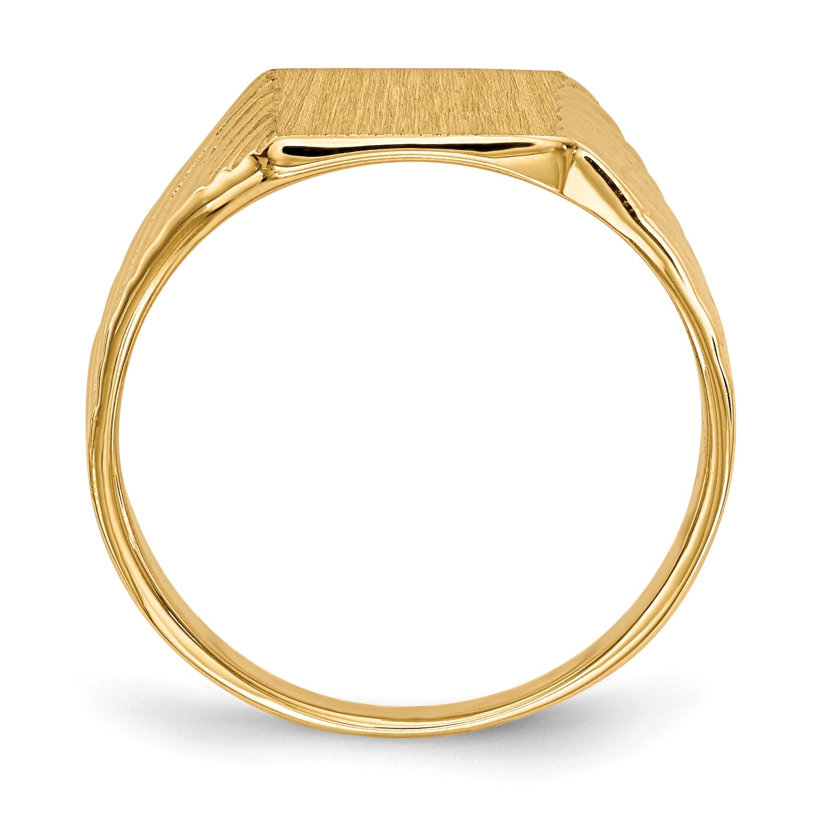 14k 8.0x9.5mm Rectangle Closed Back Signet Ring