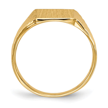 14k 8.0x9.5mm Rectangle Closed Back Signet Ring