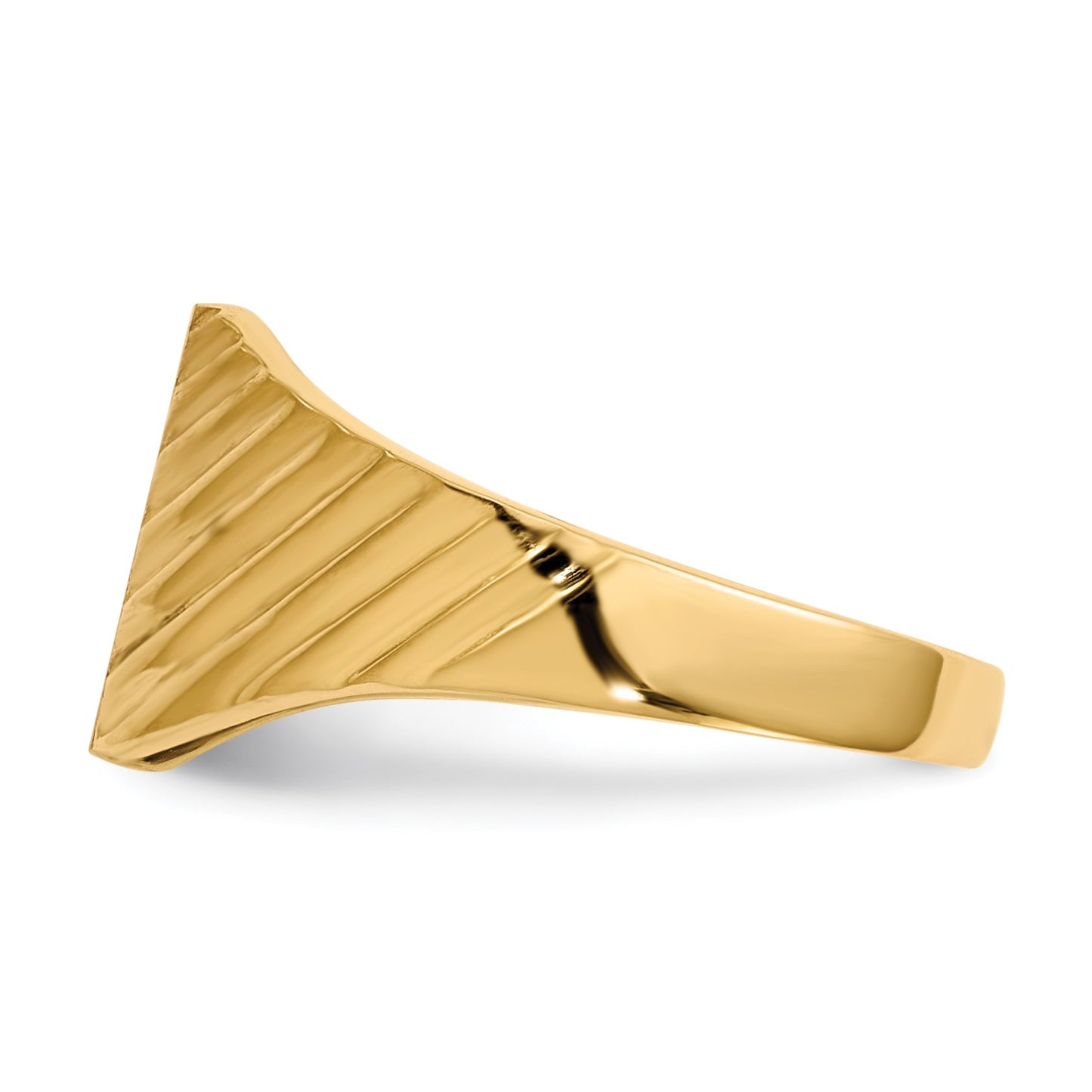 14k 8.0x9.5mm Rectangle Closed Back Signet Ring