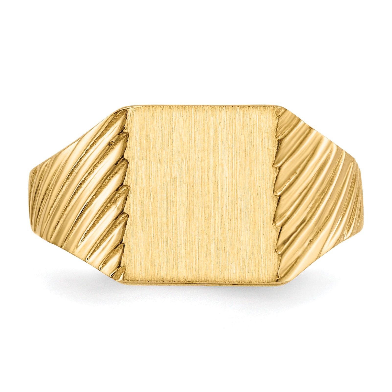 14k 8.0x9.5mm Rectangle Closed Back Signet Ring