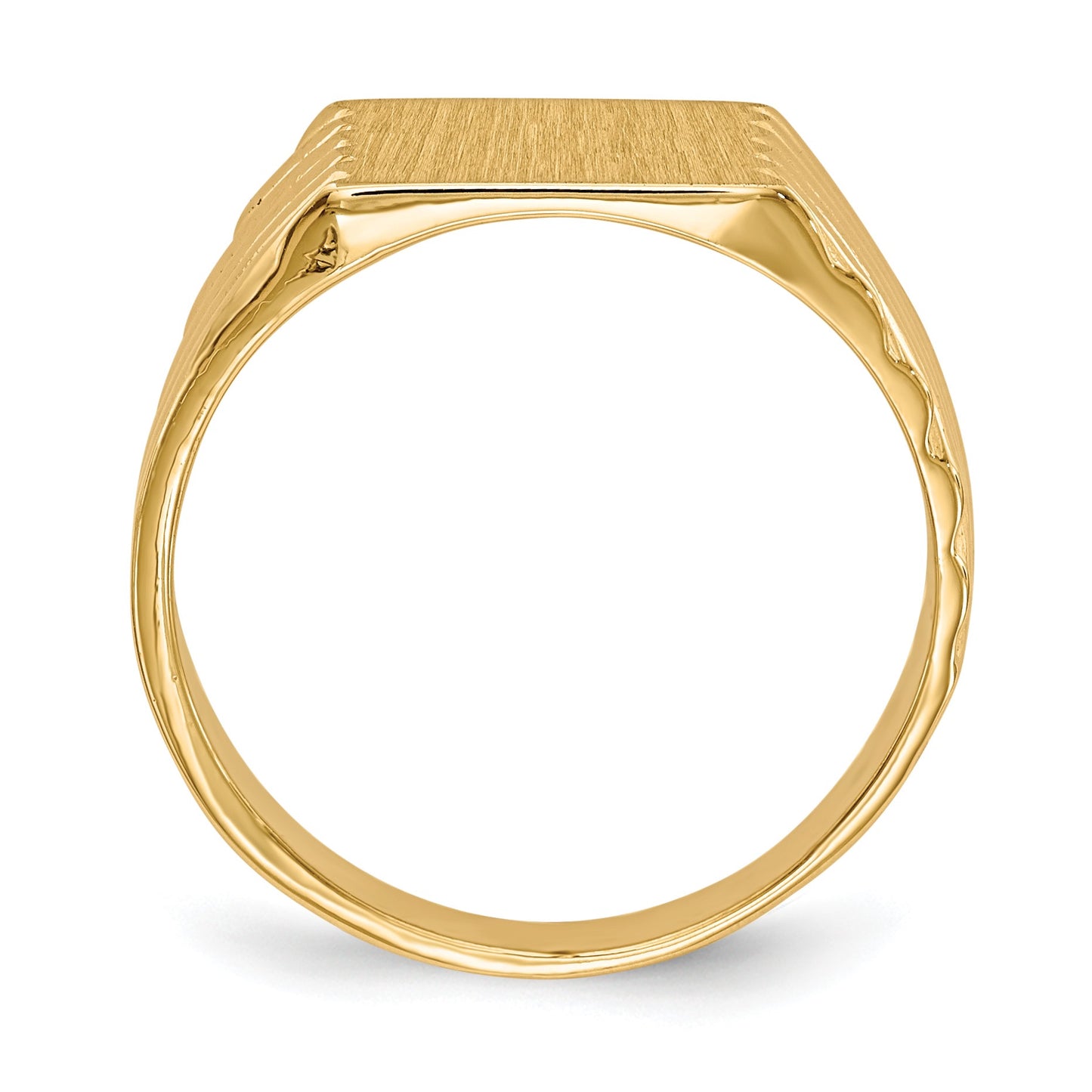 14k 9.0x9.0mm Square Closed Back Signet Ring