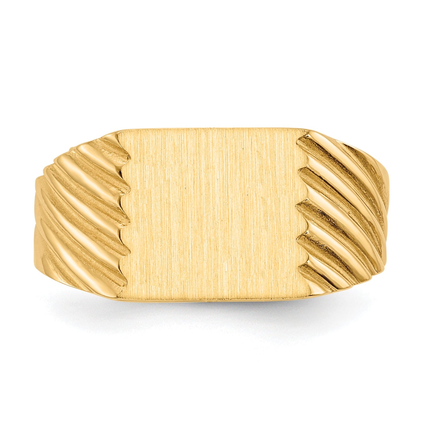 14k 9.0x9.0mm Square Closed Back Signet Ring
