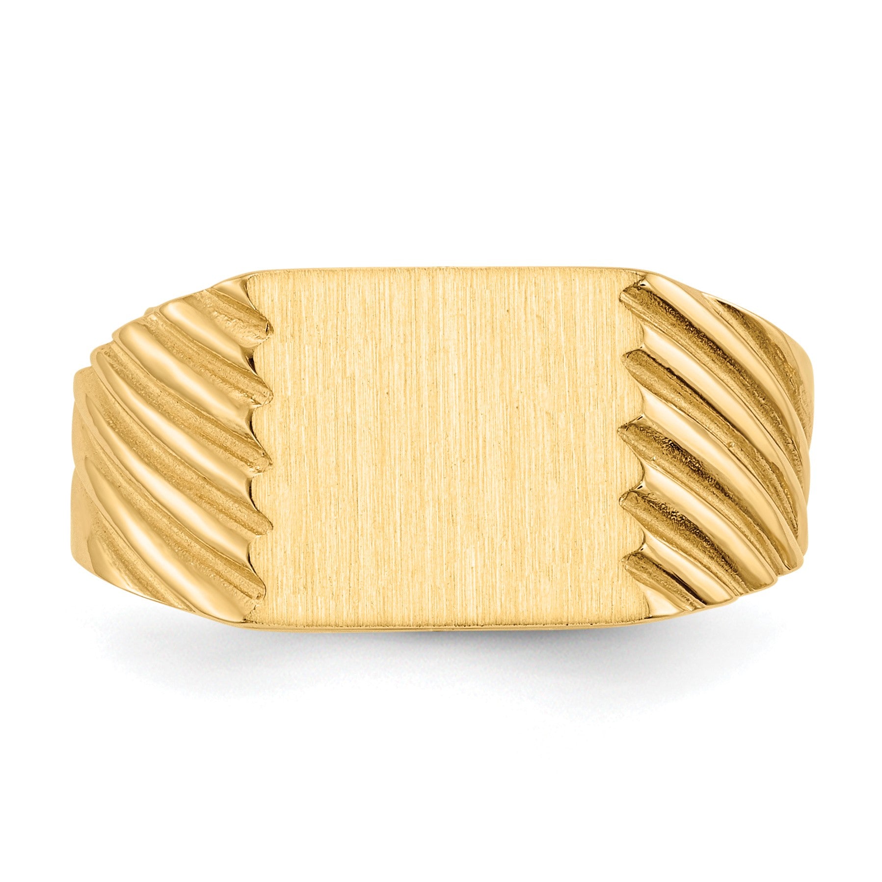14k 9.0x9.0mm Square Closed Back Signet Ring