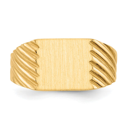 14k 9.0x9.0mm Square Closed Back Signet Ring