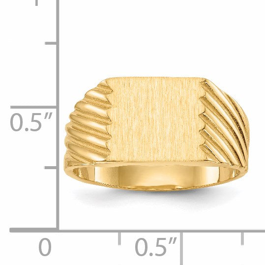 14k 9.0x9.0mm Square Closed Back Signet Ring
