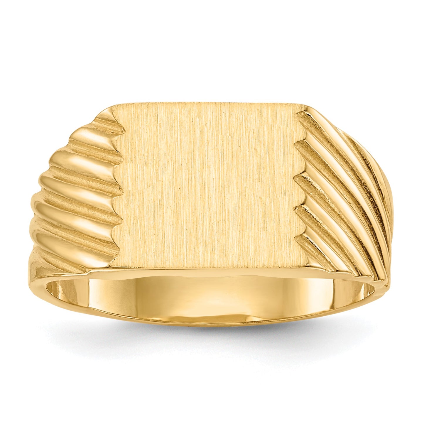 14k 9.0x9.0mm Square Closed Back Signet Ring
