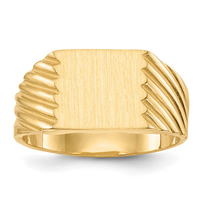 14k 9.0x9.0mm Square Closed Back Signet Ring