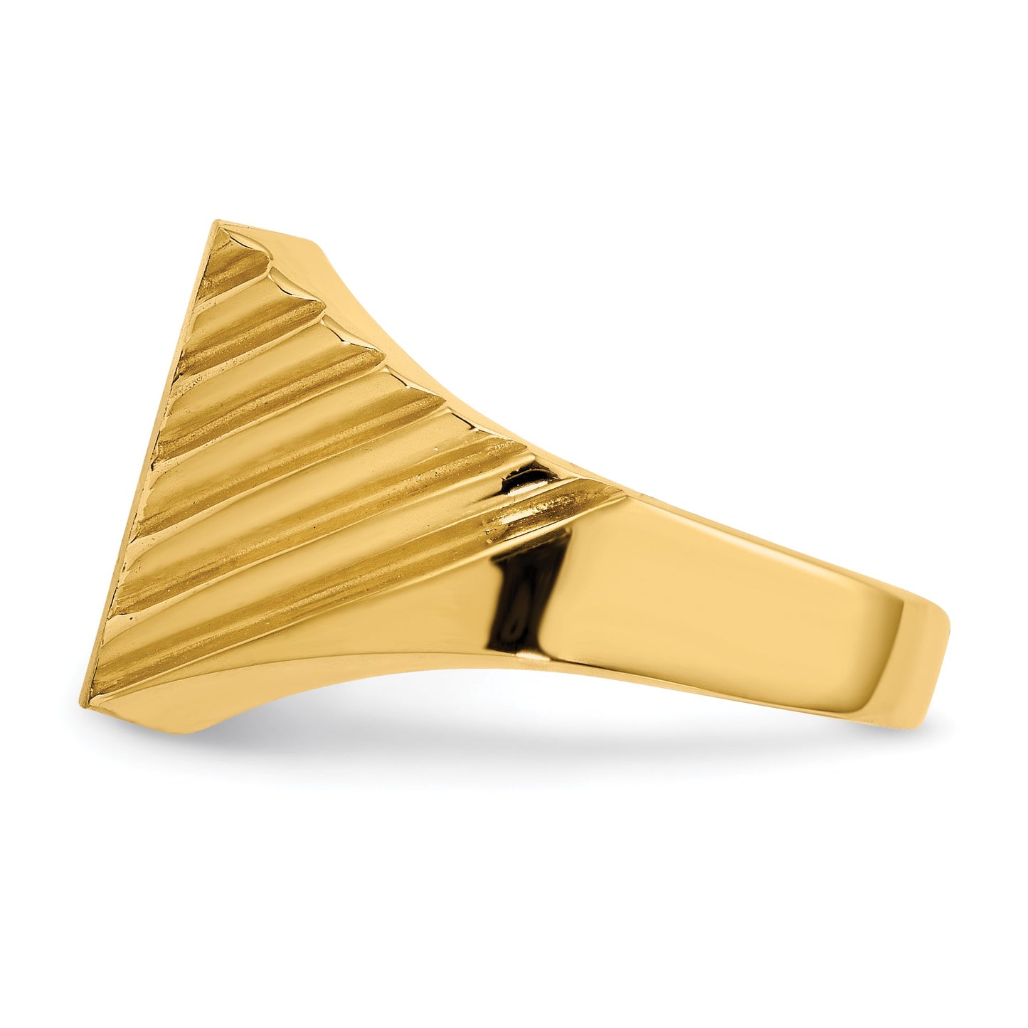 14k 13.0x13.0mm Square Closed Back Mens Signet Ring