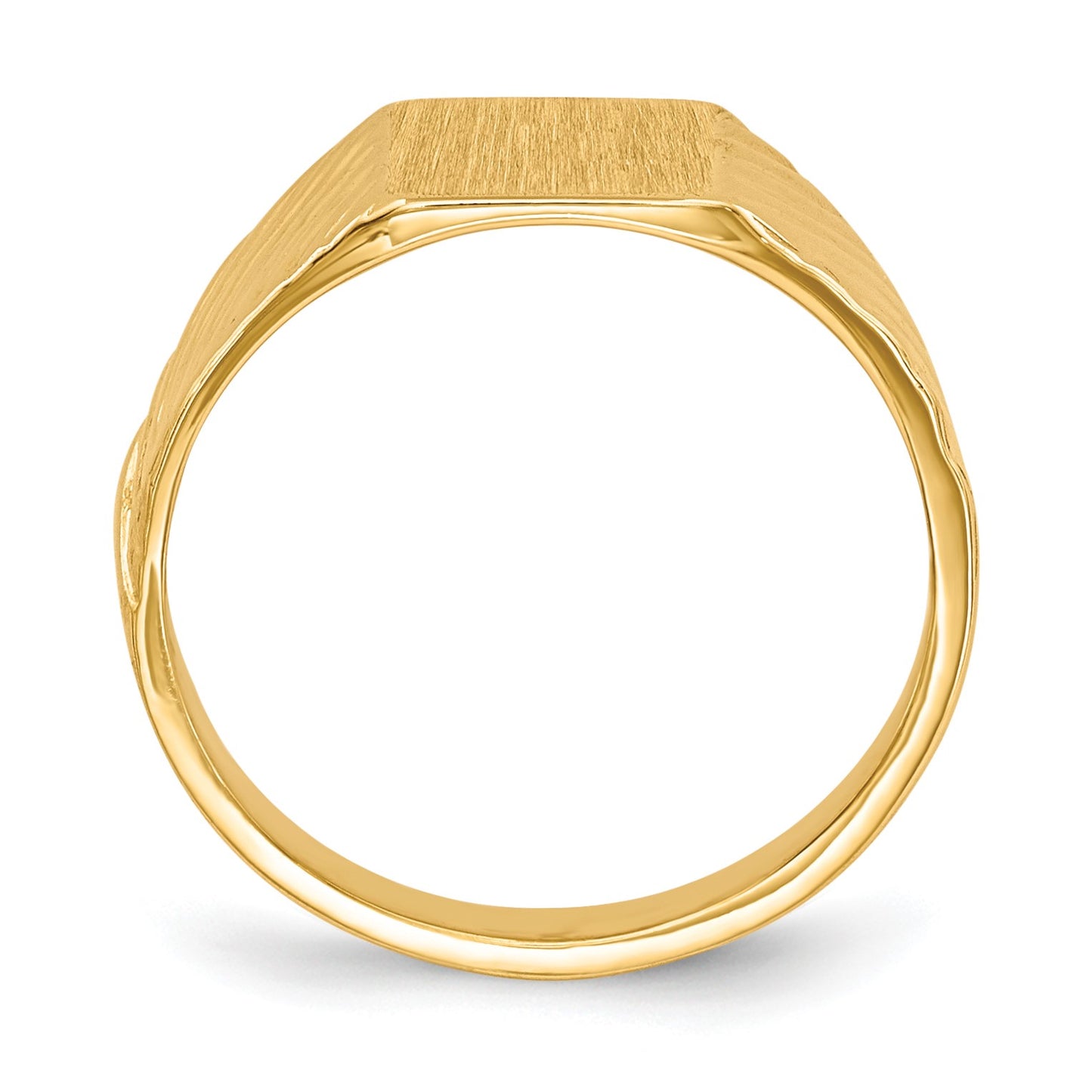 14k 8.0x6.5mm Open Back Size 4 Childs Rectangular Signet Ring
