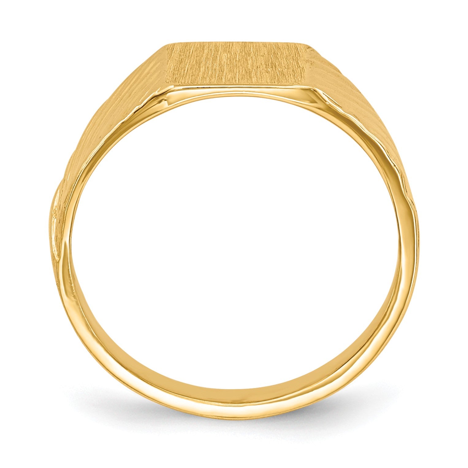 14k 8.0x6.5mm Open Back Size 4 Childs Rectangular Signet Ring
