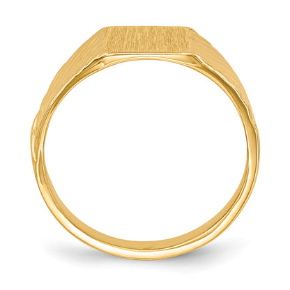 14k 8.0x6.5mm Open Back Size 4 Childs Rectangular Signet Ring