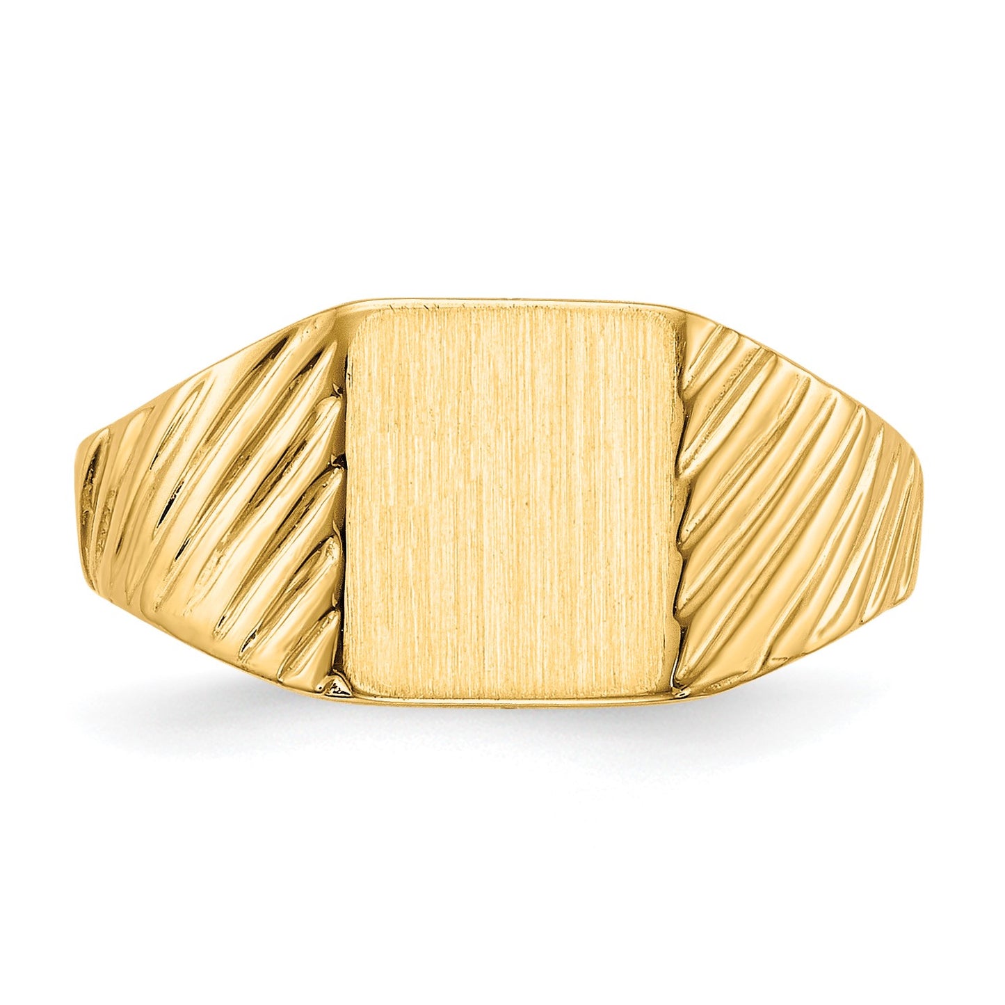 14k 8.0x6.5mm Open Back Size 4 Childs Rectangular Signet Ring