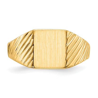 14k 8.0x6.5mm Open Back Size 4 Childs Rectangular Signet Ring