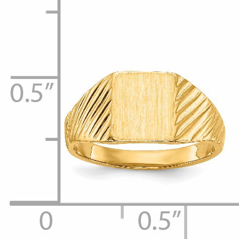 14k 8.0x6.5mm Open Back Size 4 Childs Rectangular Signet Ring