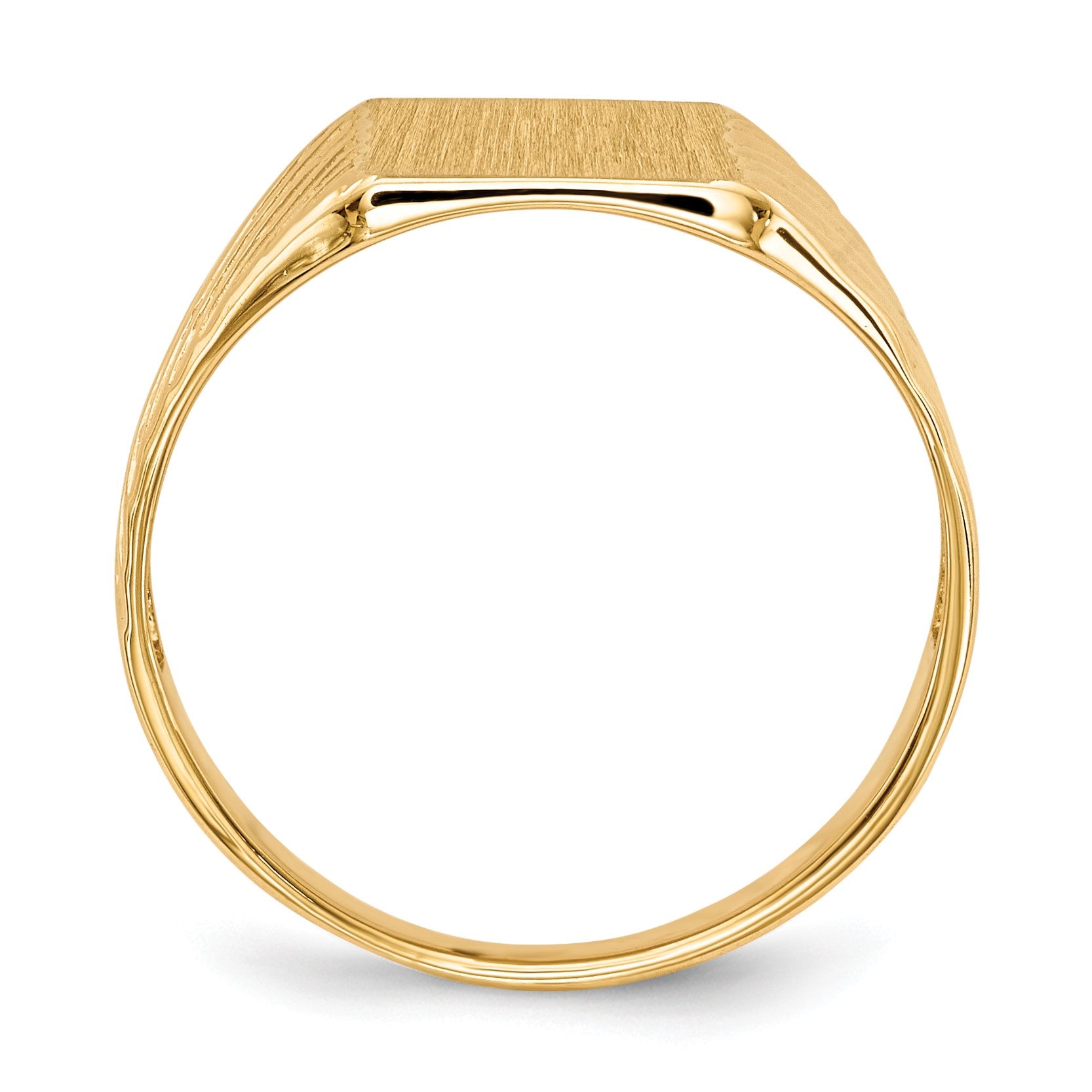 14k 8.0x9.5mm Rectangle Open Back Signet Ring