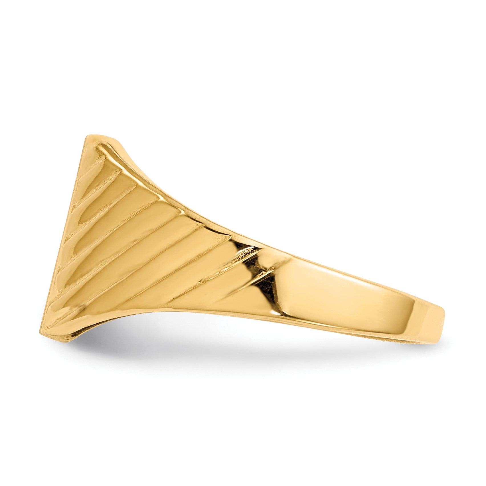 14k 8.0x9.5mm Rectangle Open Back Signet Ring