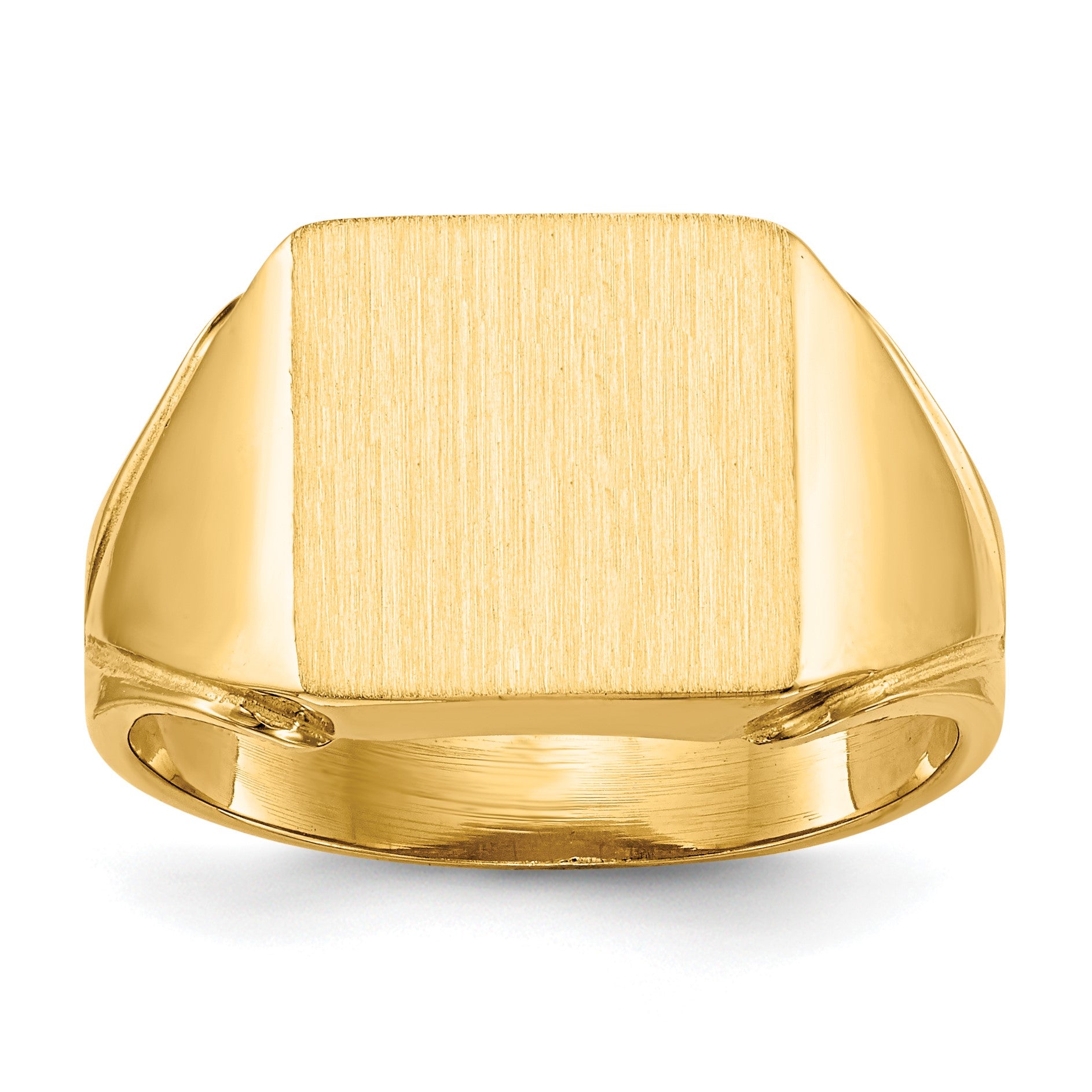 14k 12.0x12.0mm Square Open Back Mens Signet Ring